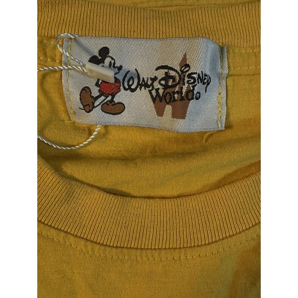 Walt Disney World Men L/XL Mickey Mouse All Over Print Tee Shirt Yellow NWOT - Picture 8 of 9
